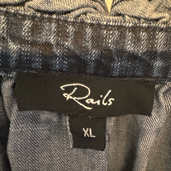 Rails NWOT Shawna Dark Vintage Smocked Waist Long Sleeve Denim Dress Size XL - Picture 6 of 9